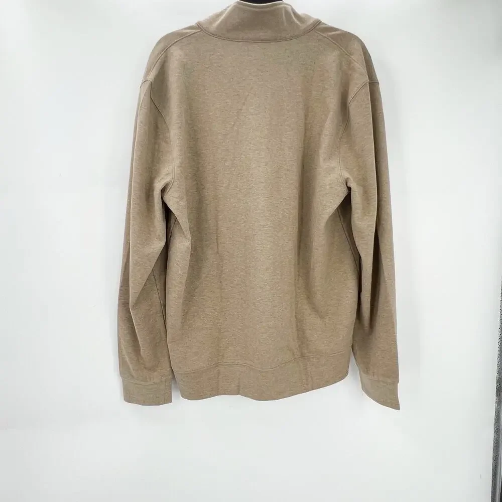 J. Crew Seaboard Soft-Knit Quarter-Zip Sweatshirt Heather Mushroom Size L NWT